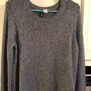 Divided H&M black and silver metallic women's sweater